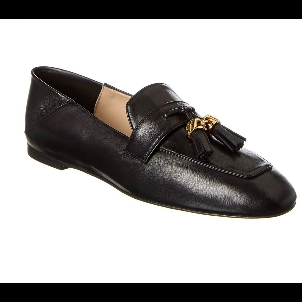 NEW STUART WEITZMAN WYLIE LEATHER LOAFER-BLACK-with box & dust bag.Size 9.5